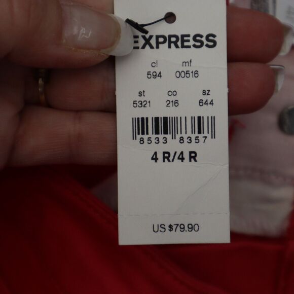 Express Pants Womens 4R Red Regular Fit Low Rise Jeans Leggings Bottom Wear - Picture 7 of 16